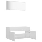 vidaXL Ensemble de meubles de bain 2 Pièces Blanc brillant Aggloméré