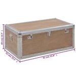 vidaXL Boîte de rangement Bois de sapin massif 91x52x40 cm Marron