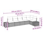 vidaXL Ensemble de Canapés de Jardin 6 Pièces avec Coussins Beige en Rotin Synthétique