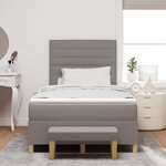 vidaXL Lit à Ressorts avec Matelas & Banc Taupe 120x190 cm Tissu