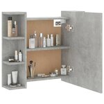 vidaXL Armoire à miroir avec LED Gris béton 70x16 5x60 cm