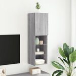 vidaXL Meuble TV avec lumières LED sonoma gris 30 5x30x102 cm