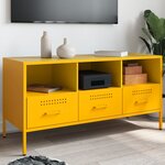 vidaXL Meuble TV jaune moutarde 100 5x39x50 5 cm acier laminé à froid