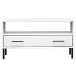 vidaXL Table basse avec pieds en métal Blanc 85x50x45 cm Bois OSLO