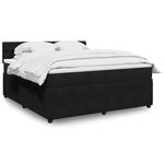 vidaXL Sommier à lattes de lit avec matelas Noir 180x200 cm Velours
