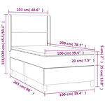 vidaXL Sommier à lattes de lit avec matelas Noir 100x200 cm Tissu