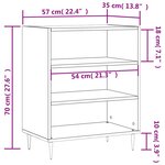 vidaXL Buffet noir 57x35x70 cm bois d’ingénierie