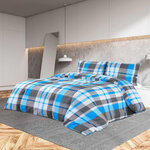 vidaXL Ensemble de housse de couette Bleu et gris 140x200 cm Coton