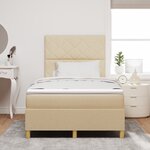 vidaXL Lit Boxspring avec Matelas Crème 120x200 cm Tissu