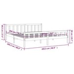 vidaXL Cadre de lit sans matelas bois massif gris 200x200 cm