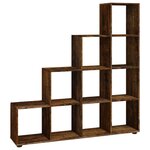 vidaXL Bibliothèque escalier Chêne fumé 142 cm Bois d'ingénierie
