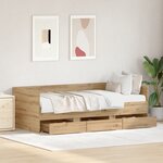 vidaXL Lit banquette Chêne artisanal Bois d'ingénierie 90 x 200 cm