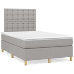 vidaXL Sommier à lattes de lit matelas LED gris clair 120x190 cm tissu