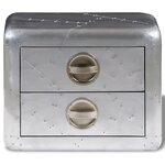 vidaXL Table de coin avec 2 tiroirs vintage style d'aviation