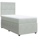 vidaXL Sommier à lattes de lit et matelas Gris clair 100x200cm Velours