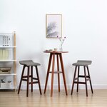 vidaXL Tabourets de bar lot de 2 gris foncé tissu