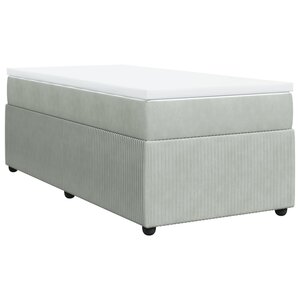 vidaXL Sommier à lattes de lit et matelas Gris clair 100x200cm Velours