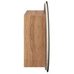 vidaXL Armoire de salle de bain miroir rond et LED Chêne 40x40x17 5 cm