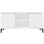 vidaXL Meuble TV avec pieds en métal Blanc 103 5x35x50 cm