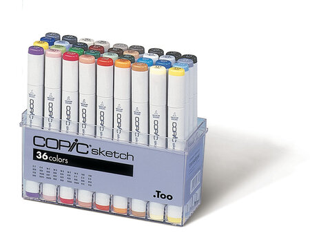 Set 36 marqueurs Manga Copic Sketch Essentiels et Gris