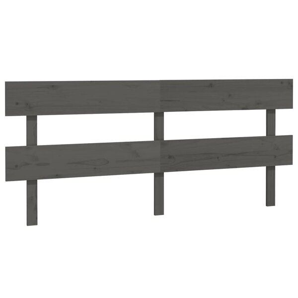 vidaXL Tête de lit Gris 204x3x81 cm Bois massif de pin