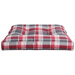 vidaXL Coussin de palette motif à carreaux rouge 70x70x12 cm tissu