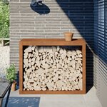 vidaXL Portant de bois de chauffage 100x40x80 cm acier corten