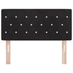 Tête de lit vidaXL Boutons en cristal Capitonnée Noir 90 cm Velours