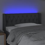 vidaXL Tête de lit à LED Gris foncé 103x16x78/88 cm Tissu