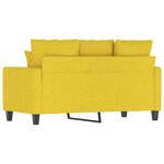 vidaXL Canapé à 2 places Jaune clair 120 cm Tissu