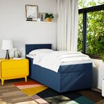 vidaXL Sommier à lattes de lit avec matelas Bleu 90x190 cm Tissu