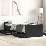 vidaXL Cadre de lit sans matelas noir 90x200 cm