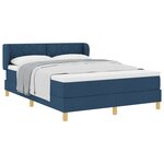 Lit Box Spring vidaXL avec Matelas - Bleu  160x200 cm  Tissu
