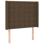 vidaXL Sommier à lattes de lit matelas LED Marron foncé 90x190cm Tissu