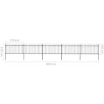 vidaXL Clôture de jardin avec dessus en cerceau Acier 8 5 x 1 m Noir