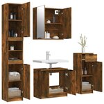 vidaXL Ensemble d'armoires de salle de bain 4 Pièces chêne fumé