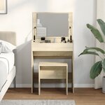 vidaXL Coiffeuse et tabouret chêne sonoma 60x40x113 5 cm