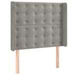 vidaXL Sommier à lattes de lit matelas LED Gris clair 90x190cm Velours