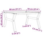 vidaXL Pieds de table basse cadre en Y 80x70x43 cm acier