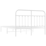vidaXL Cadre de lit métal sans matelas et tête de lit blanc 140x200 cm