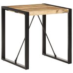 vidaXL Table à manger 70x70x75 cm Bois de manguier massif brut