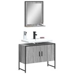 vidaXL Ensemble d'armoires de salle de bain 2 Pièces sonoma gris