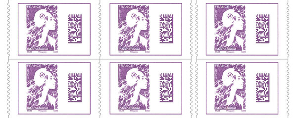 Carnet 6 timbres Marianne de l'avenir - Lettre internationale - Violet