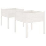 vidaXL Jardinières 2 Pièces Blanc 70x70x70 cm Bois de pin massif