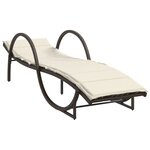 vidaXL Chaises longues lot de 2 avec table marron résine tressée