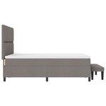 vidaXL Lit à ressorts avec matelas et banc taupe 160x200 cm en tissu