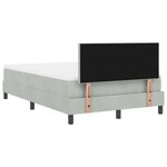 Lit coffre avec matelas et lumière LED gris clair 120x200 cm en velours