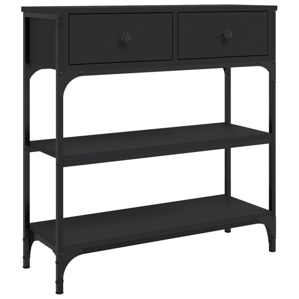 vidaXL Table console noir 72 5x25x75 cm bois d'ingénierie
