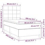 vidaXL Sommier à lattes de lit et matelas Gris foncé 80x200 cm Velours