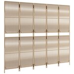vidaXL Cloison de séparation 5 panneaux beige résine tressée